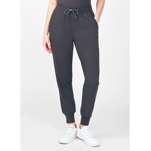 Beyond Scrubs Cloud Nine 6-Pocket Knit Waistband Cargo Jogger Dark Gray  Medium